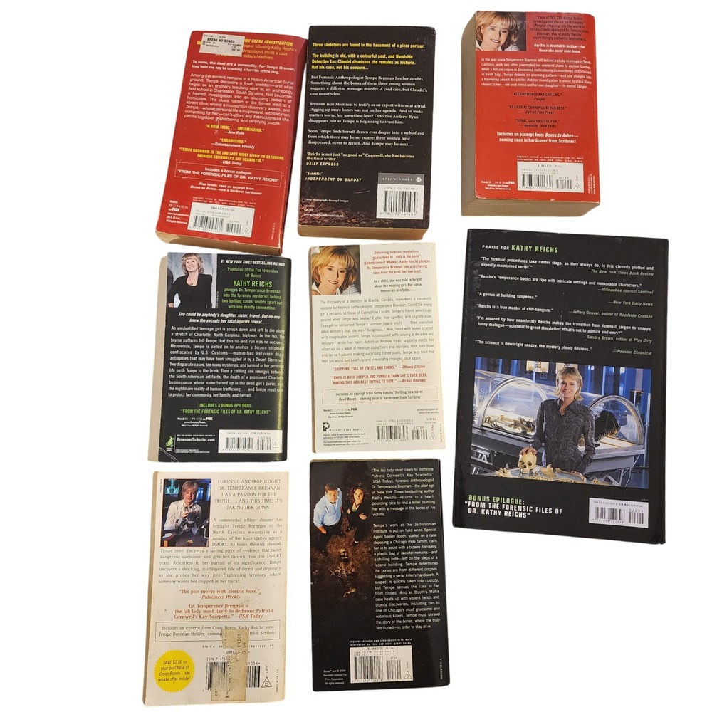 Kathy Reichs Tempe Brennan Mystery Thriller Novel Book Lot of 8 Bones Series - Picture 2 of 11